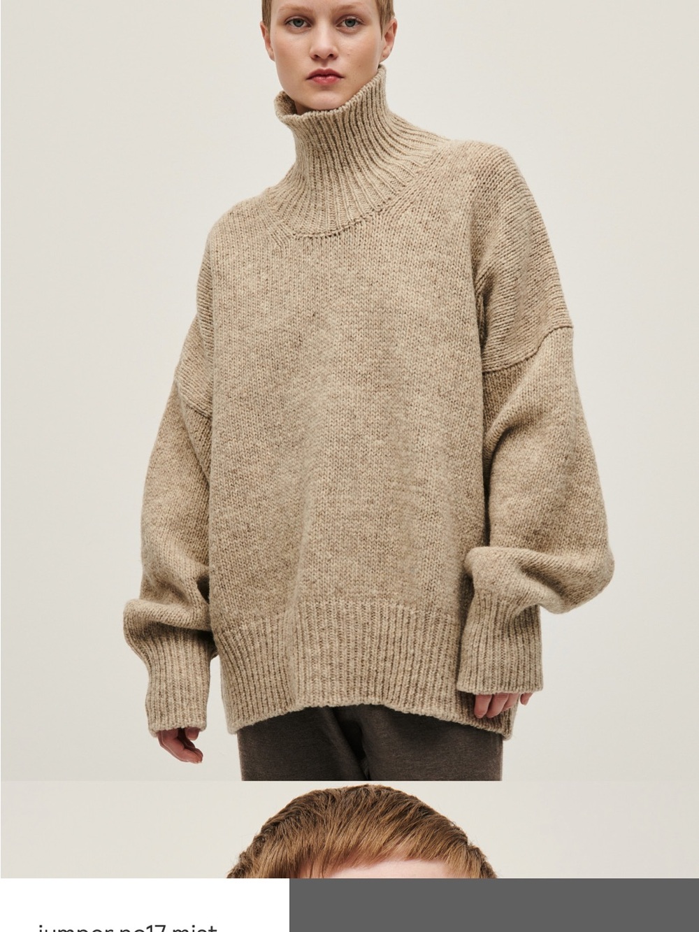 Babaa Heather Grey Turtleneck Sweater